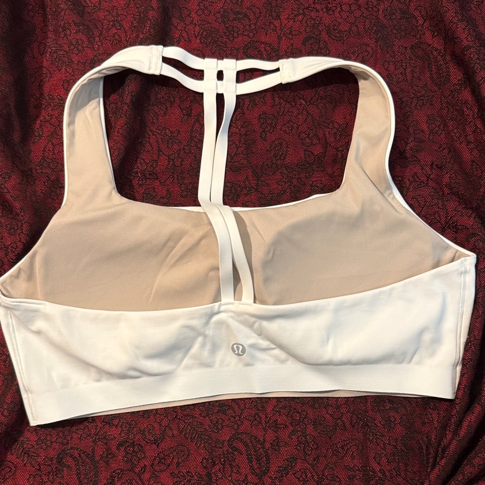 Lululemon FlexyFlex T-Back White Strappy Sports Bra - Picture 3 of 4
